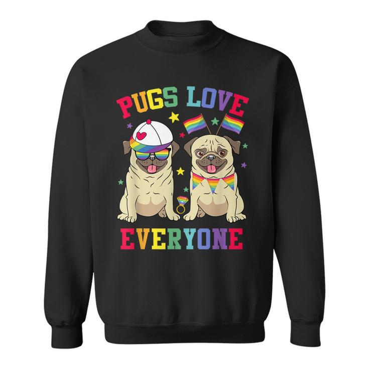 Pride Parade Pugs Love Everyone Lgbt Pugs Gay Pride Lgbt  Sweatshirt