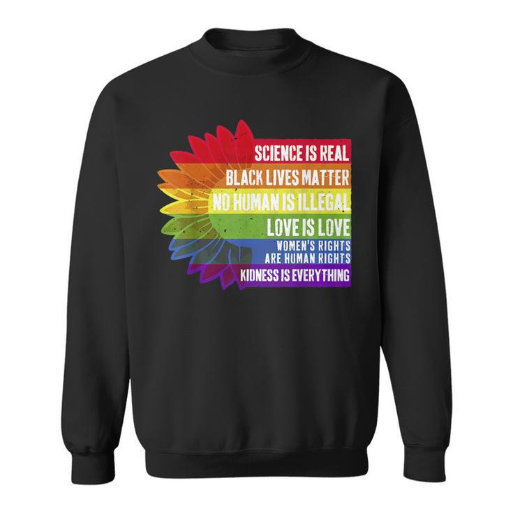 Pride Science Real Black Lives Matter Love Is Love Lgbtq  Sweatshirt