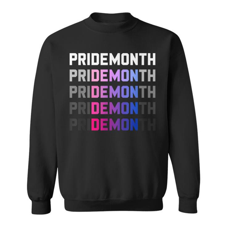 Pridemonth Demon Vintage Human Right Bisexual  Sweatshirt