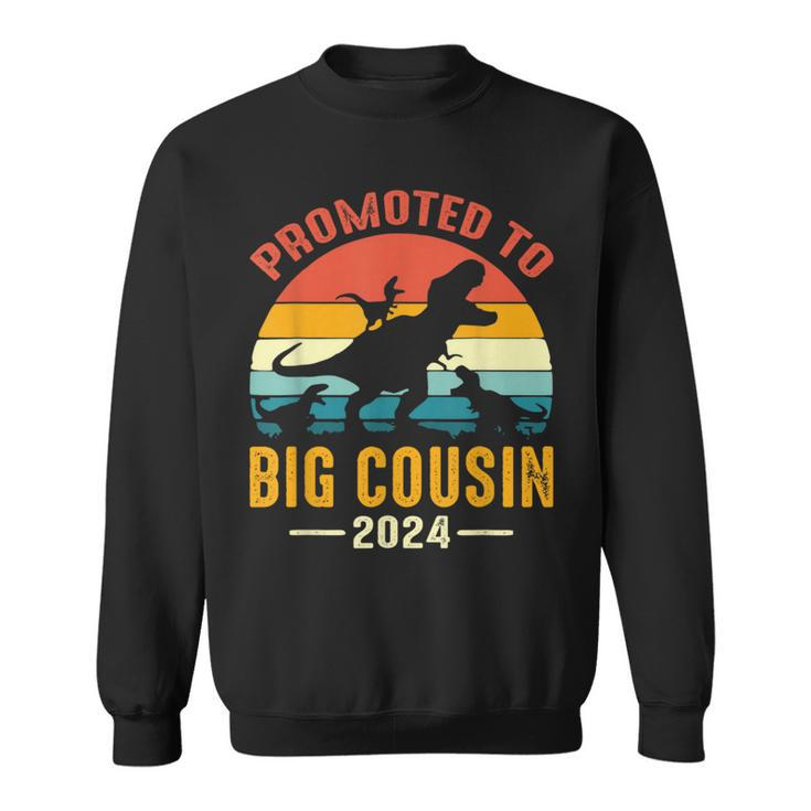 Promoted To Big Cousin 2024 Dinosaur T-Rex Sweatshirt