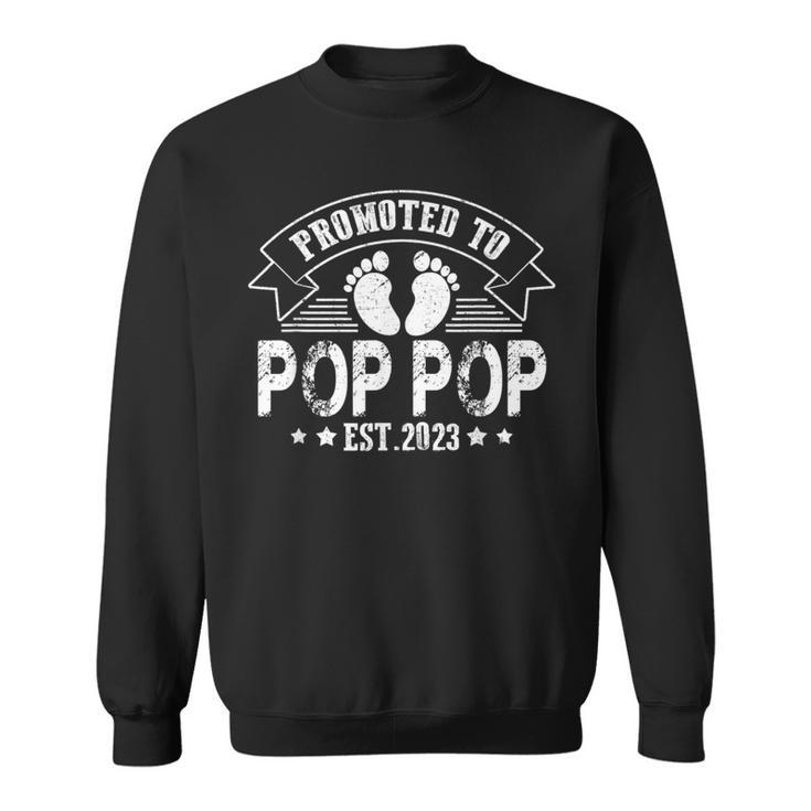Promoted To Pop Pop Est 2023 Pregnancy Announcement Sweatshirt