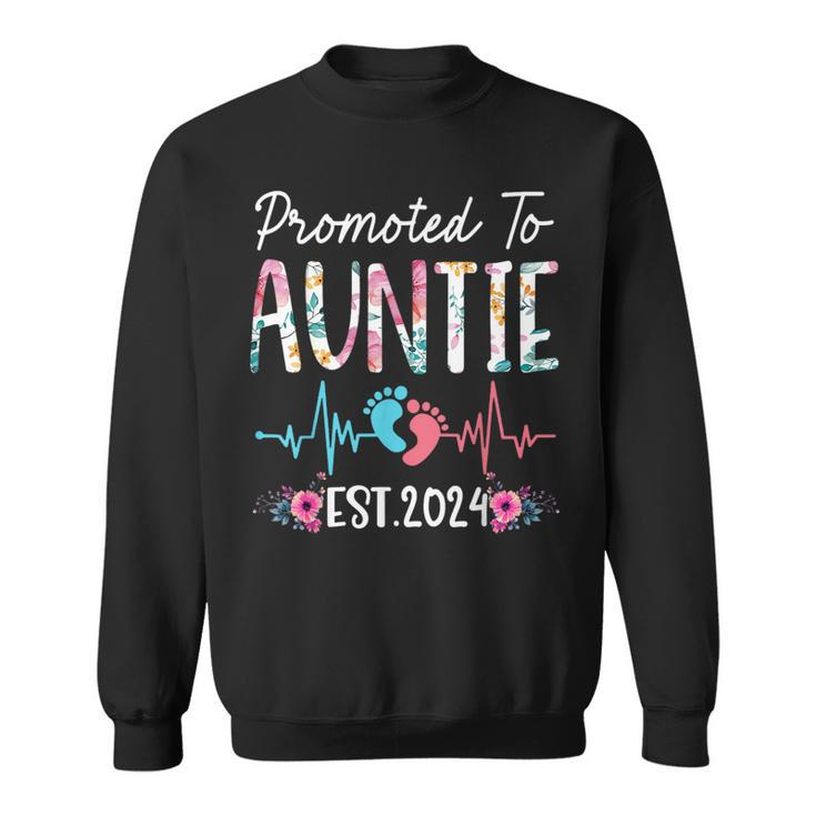 Promoted To Auntie Est 2024 Mothers Day First Time Mom  Sweatshirt