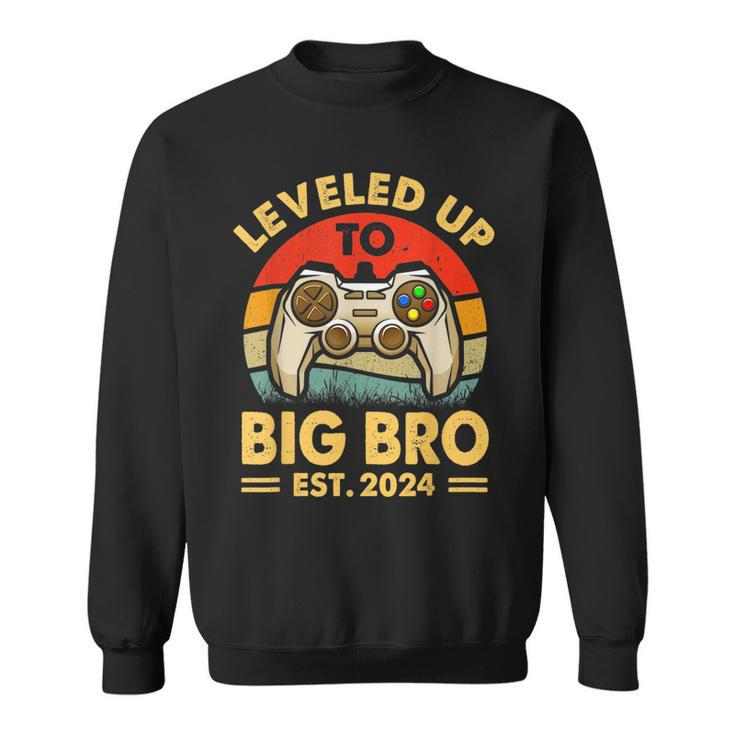 Promoted To Big Bro Est 2024  Leveled Up To Big Brother  Sweatshirt