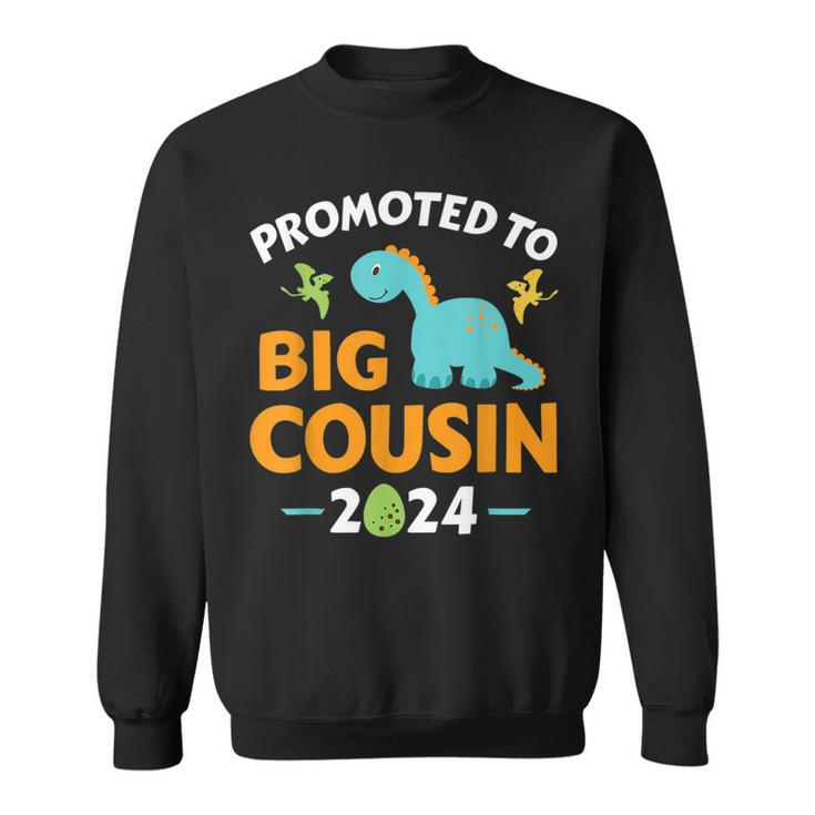 Promoted To Big Cousin 2024 With Dinosaur New Baby Shower  Sweatshirt