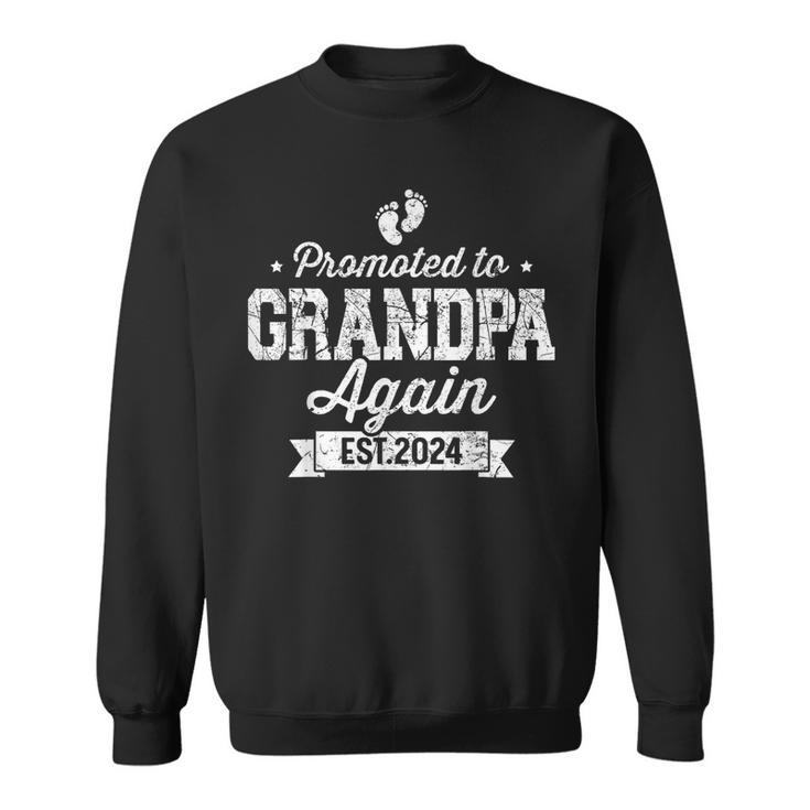 Promoted To Grandpa 2024 Again Fathers Day Soon To Be Pappy  Sweatshirt
