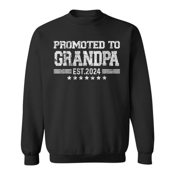 Promoted To Grandpa 2024 Soon To Be Popi Funny New Dad Grandpa Funny Gifts Sweatshirt