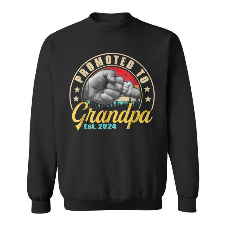 Promoted To Grandpa Est 2024 Men Vintage First Time Grandpa  Sweatshirt
