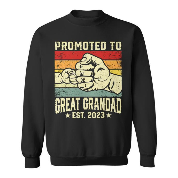 Promoted To Great Grandad Est 2023 Vintage New Dad   Funny Gifts For Dad Sweatshirt