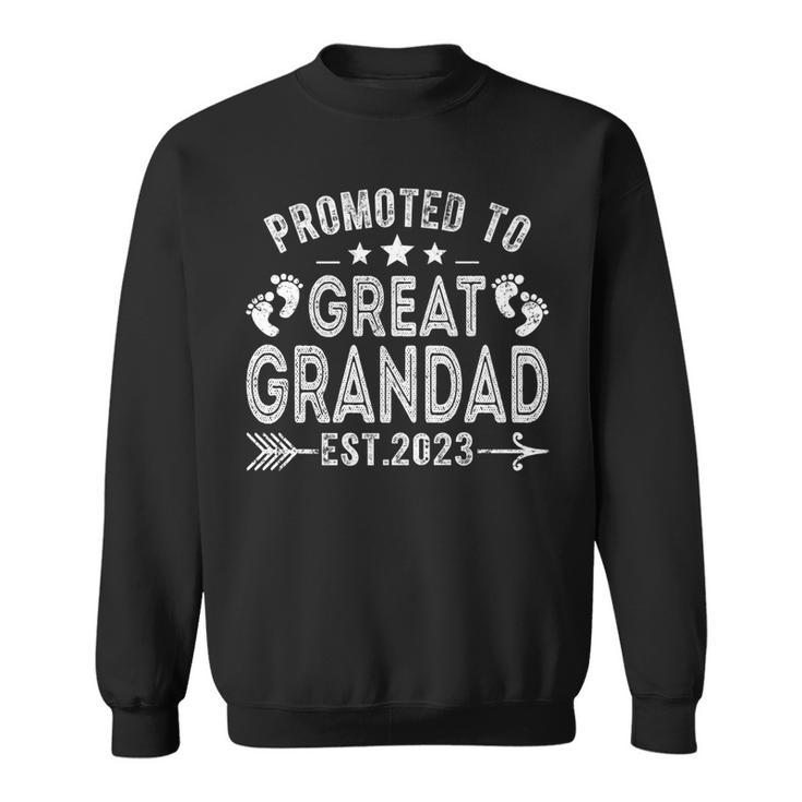 Promoted To Great Grandad Est2023 Vintage New Dad   Funny Gifts For Dad Sweatshirt