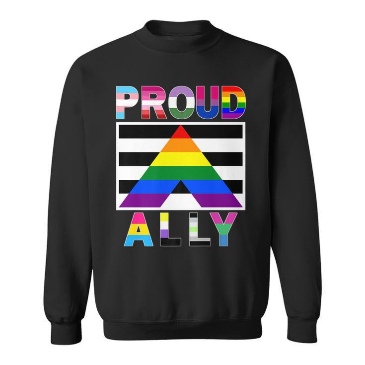 Proud Ally Lgbtq Gay Pride Month Equality Flags   Sweatshirt