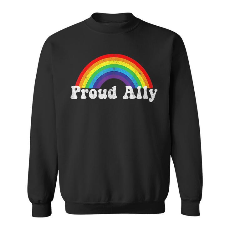Proud Ally Lgbtq Lesbian Gay Bisexual Trans Pan Queer Gift  Sweatshirt