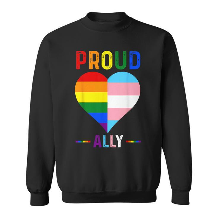Proud Ally  Lgbtq Pride Month Lgbt Flag Proud Ally Sweatshirt