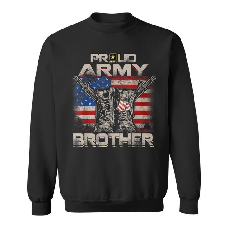 Proud Army Brother America Flag Us Military Pride  Sweatshirt