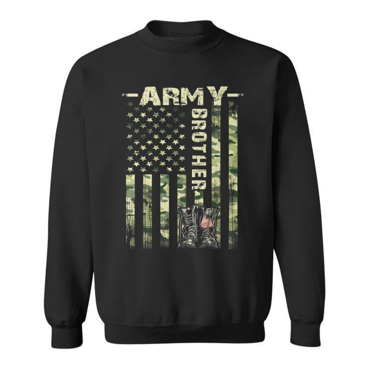 Proud Army Brother Gifts United States Flag Military Fathers  Sweatshirt