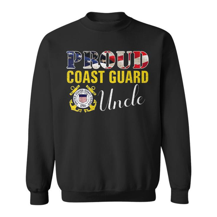 Proud Coast Guard Uncle With American Flag For Veteran Day Veteran Funny Gifts Sweatshirt
