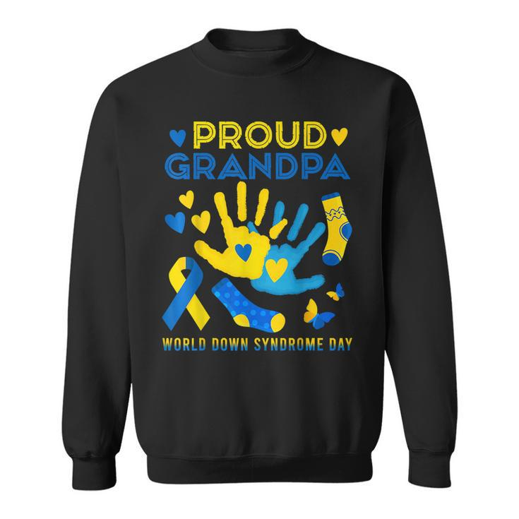 Proud Grandpa T21 World Down Syndrome Awareness Day Ribbon  Sweatshirt