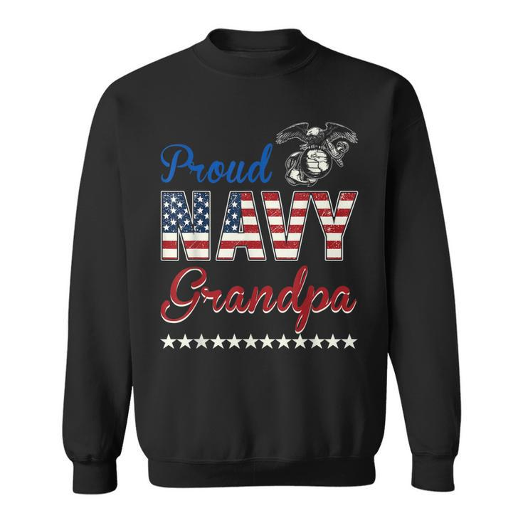 Proud Navy Grandpa Usa American Flag  Sweatshirt