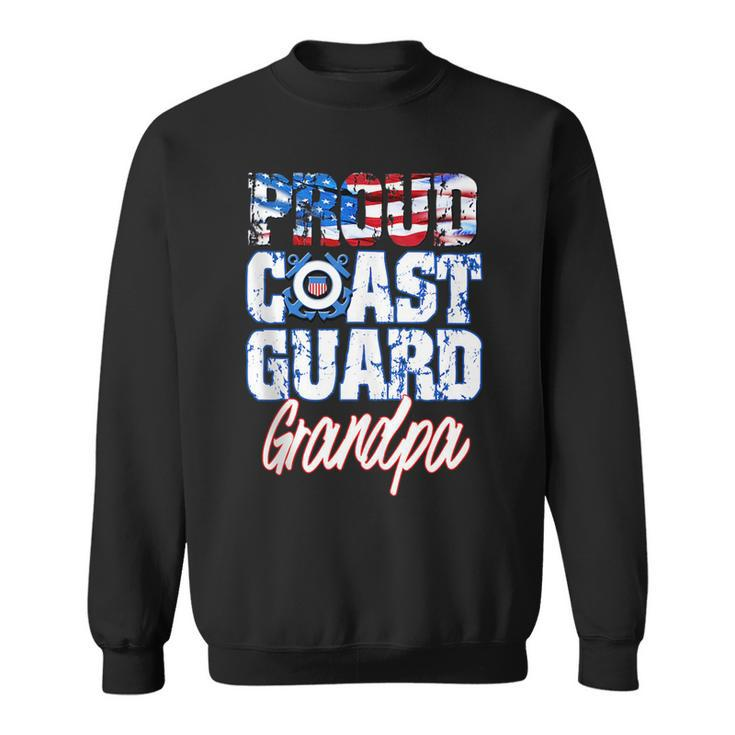 Proud Patriotic Usa Coast Guard Grandpa Usa Flag Men Grandpa Funny Gifts Sweatshirt