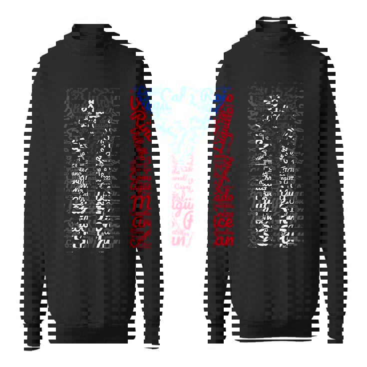 Pueblos En La Bandera De Puerto Rico Cities Of Puerto Rico Sweatshirt