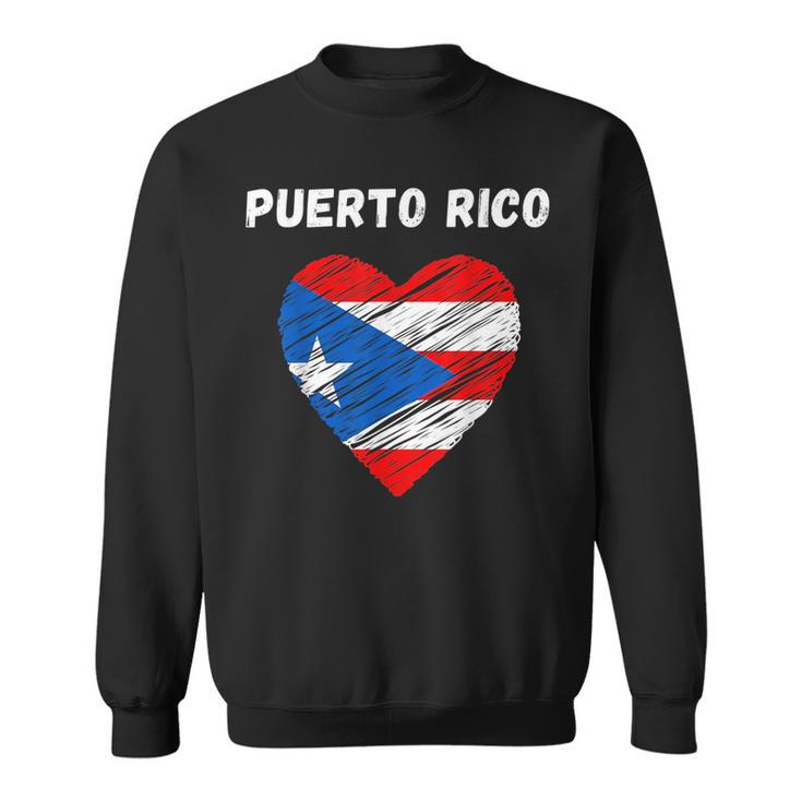Sweat-shirt Porto Rico – Design Cœur Hibiscus Et Drapeau – Cadeau Souvenir, Fierté Island, Coupe Classique
