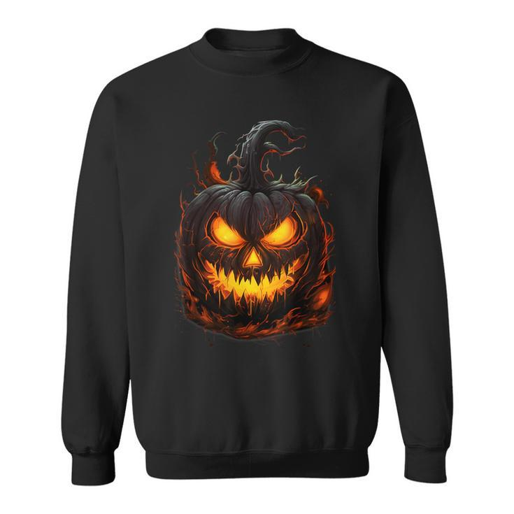 Pumpkin Scary Spooky Halloween Costume For Woman Adults Sweatshirt