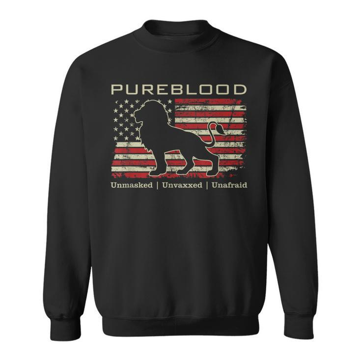 Pureblood Movement Pureblood Medical Freedom Lion Usa Flag Sweatshirt