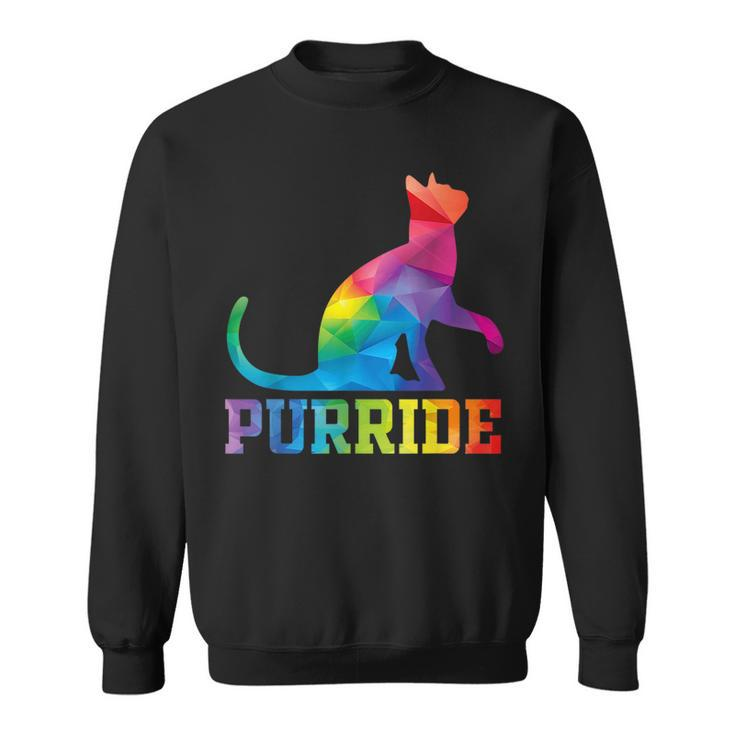 Purride Cat Gay Pride Lgbt Month 2023 Lgbt Love Cat Gift  Sweatshirt