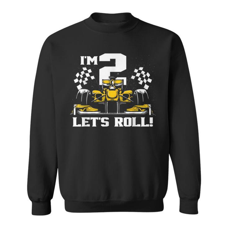 Race Car 2Nd Birthday Boy 2 Two Toddler Racing Car Driver Driver Funny Gifts Sweatshirt