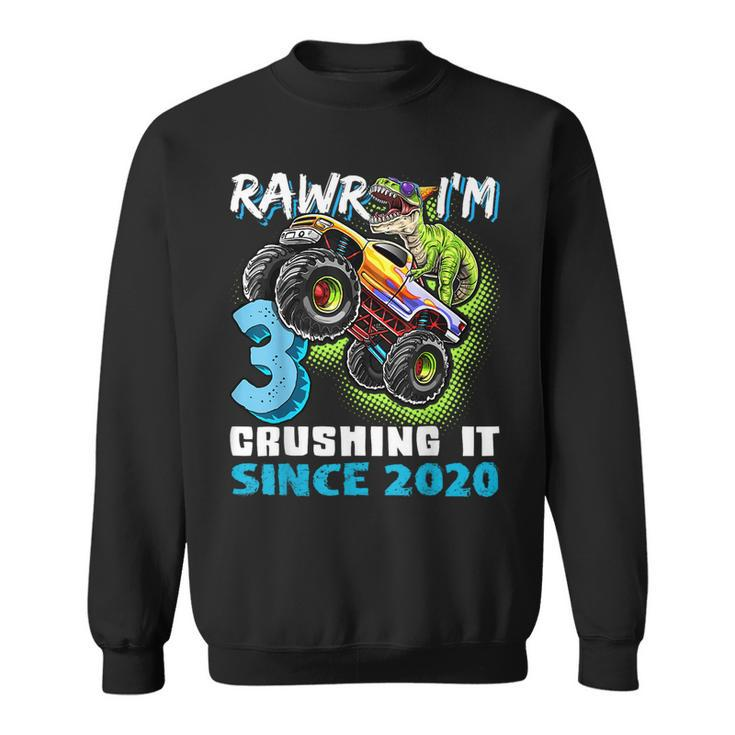 Rawr Im 3 Monster Truck Dinosaur 3Rd Birthday Party Boys  Sweatshirt