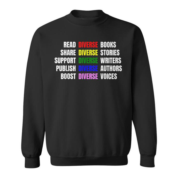 Read Diverse Books Reading Equality Book Lover Reading Funny Designs Funny Gifts Sweatshirt