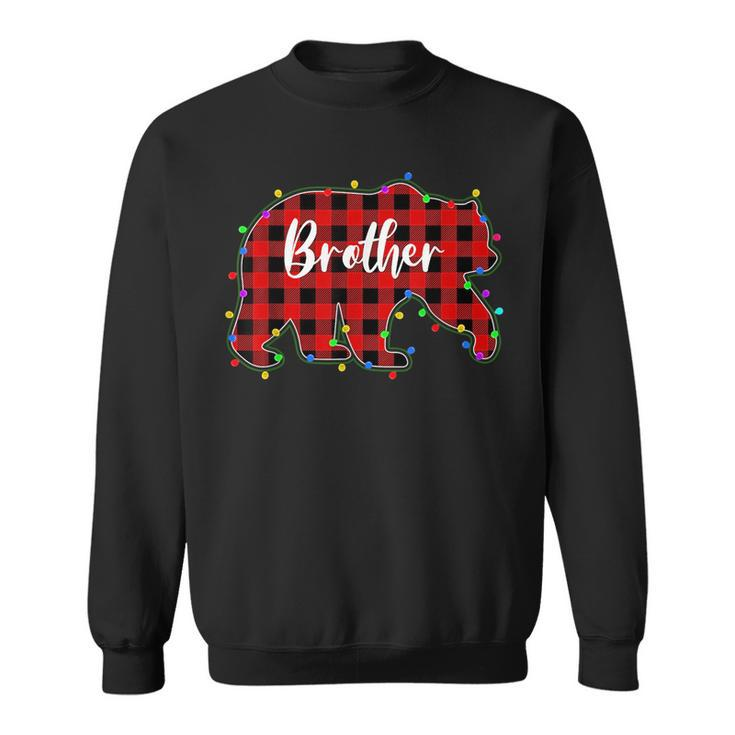 Red Plaid Brother Bear Xmas Lights Matching Pajama Family  Funny Gifts For Brothers Sweatshirt