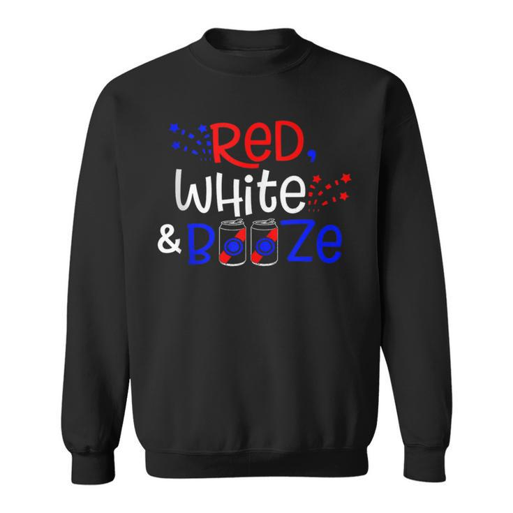 Red White And Booze  Funny Adult 4Th Of July Sweatshirt
