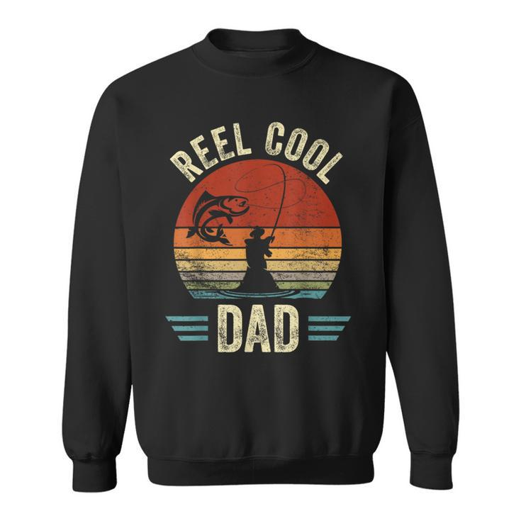 Reel Cool Dad Fathers Day Fisherman Fishing Vintage Sweatshirt