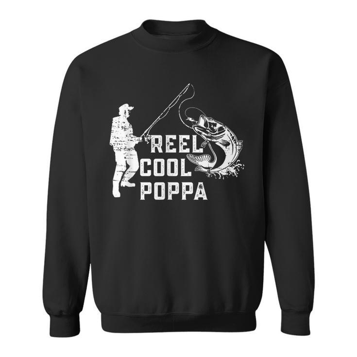 Reel Cool Poppa Fishing Gift  For Dad Or Grandpa  Gift For Mens Sweatshirt