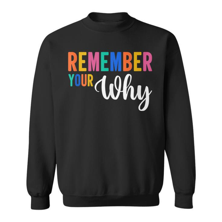 Remember Your Why Motivational Gym Fitness Workout Quote  Sweatshirt