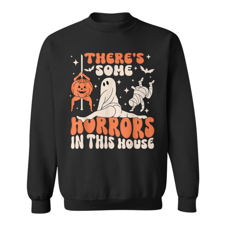 There's Some Horrors In This House Halloween Pumpkin Ghost Sweatshirt
