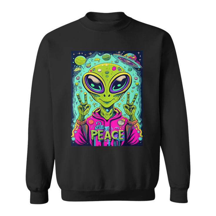Retro Alien Lover Ufo Abduction Team Alien Sweatshirt