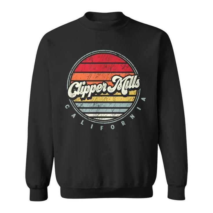 Retro Clipper Mills Home State Cool 70S Style Sunset Sweatshirt