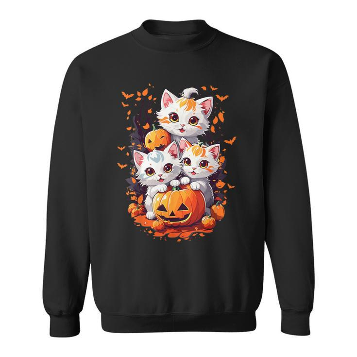 Retro Cute Cat Halloween Season Costume Night Party Sweatshirt