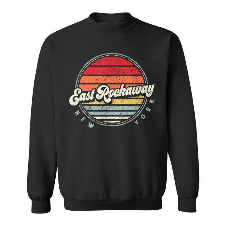 Retro East Rockaway Home State Cool 70S Style Sunset Sweatshirt