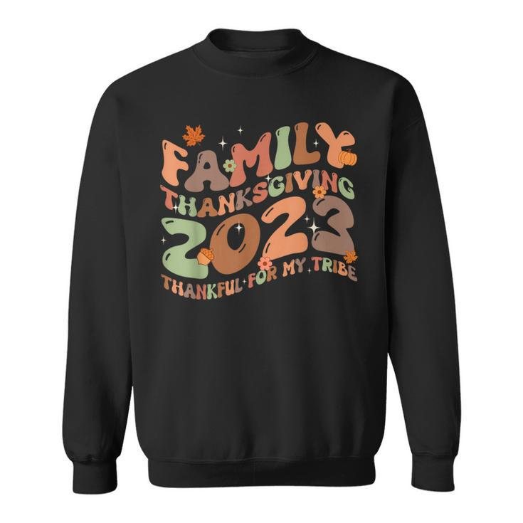 Retro Family Thanksgiving 2023 Thankful My Tribe Matching Sweatshirt