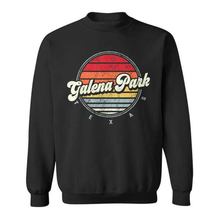 Retro Galena Park Home State Cool 70S Style Sunset Sweatshirt