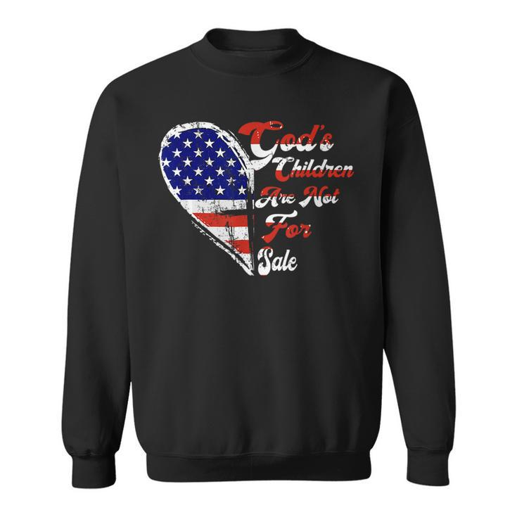 Retro Heart Gods Children Are Not For Sale American Flag  Retro Gifts Sweatshirt