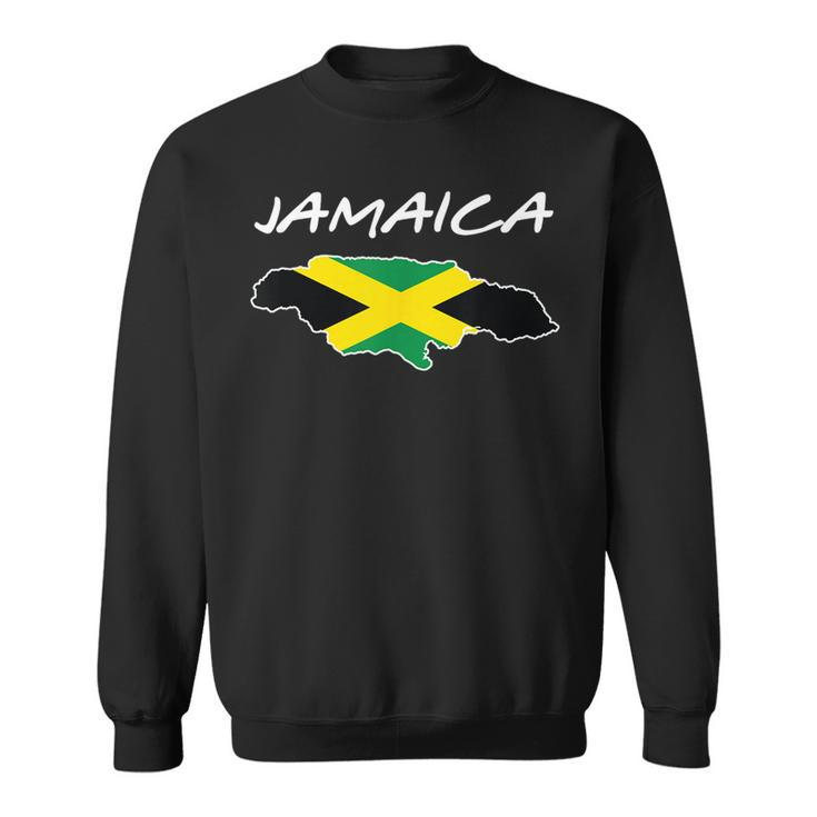 Retro Jamaica Flag Jamaican Island Travel Vacation Souvenir  Sweatshirt