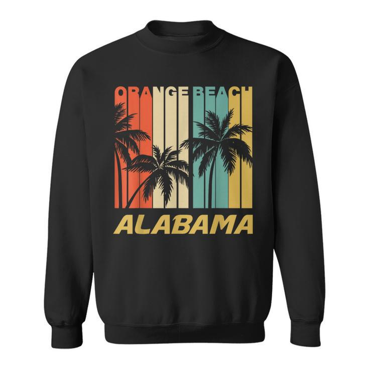 Retro Orange Beach Alabama Palm Trees Vacation Sweatshirt