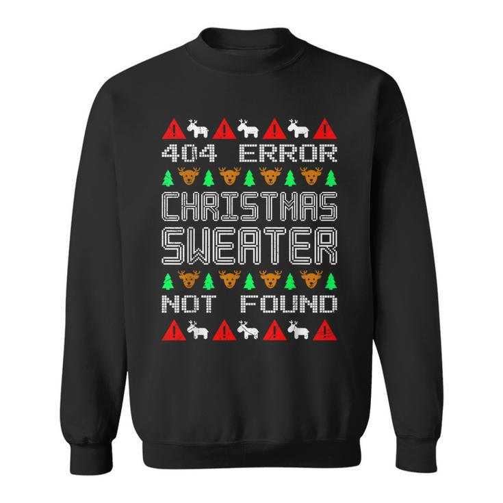 Retro Programmer Coder Ugly Christmas 404 Error It Sweatshirt