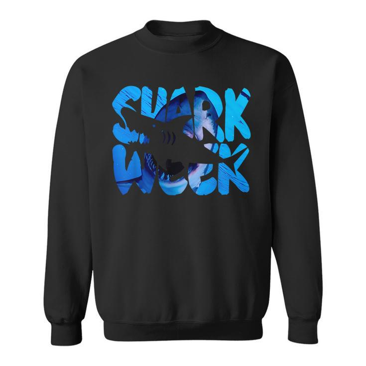 Retro Shark Ocean Biologist Animal Lover Shark Fin Week 2023  Sweatshirt
