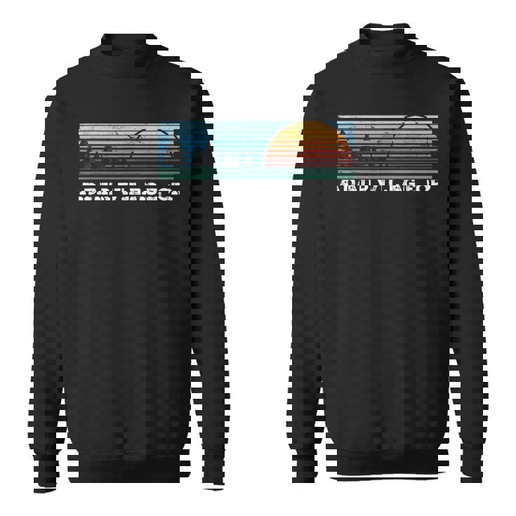 Retro Sunset Stripes Adair Village Oregon Sweatshirt