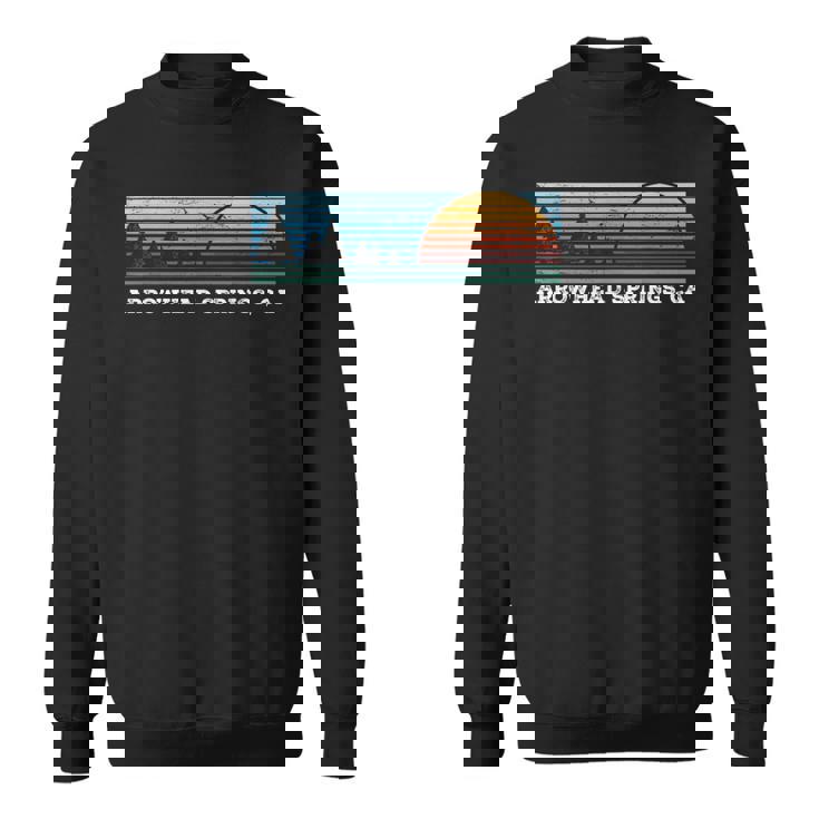 Retro Sunset Stripes Arrowhead Springs California Sweatshirt