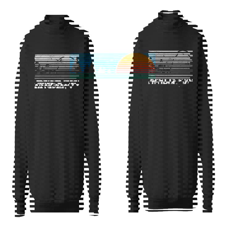 Retro Sunset Stripes Arthurdale West Virginia Sweatshirt
